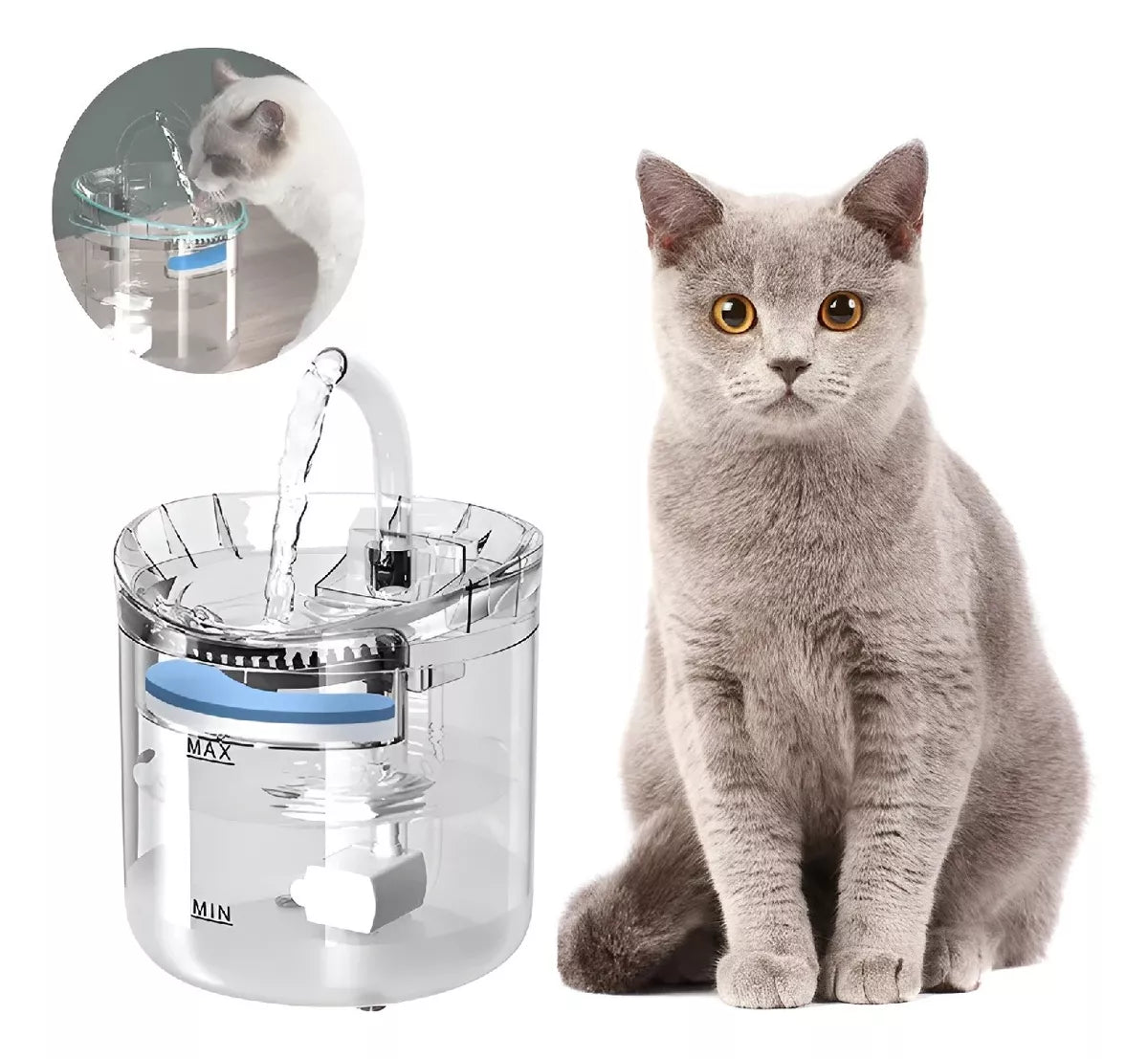 Bebedero con Fuente Agua Eléctrico Para Perros Y Gatos